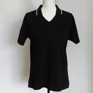 DIPORT USA | Black V Neck Polo Shirt NWOT